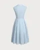 Blue Striped Cap Sleeve Midi Dress sold by rihoas