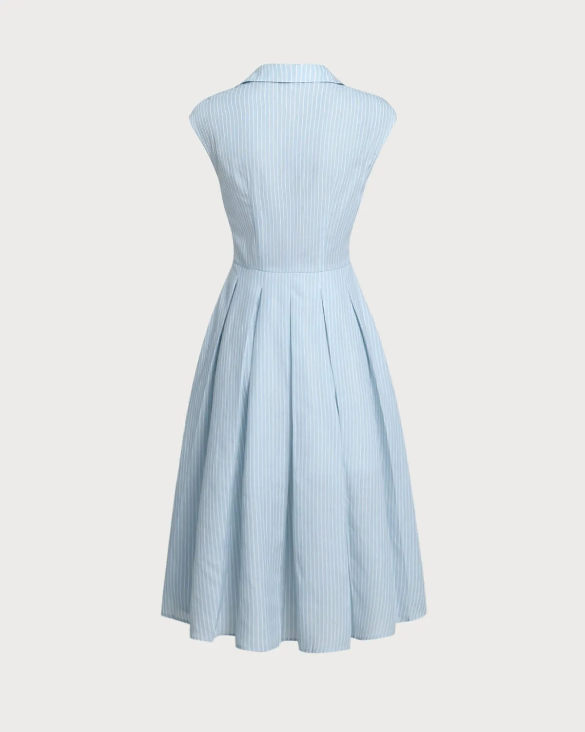 Blue Striped Cap Sleeve Midi Dress sold by rihoas product image thumbnail 2