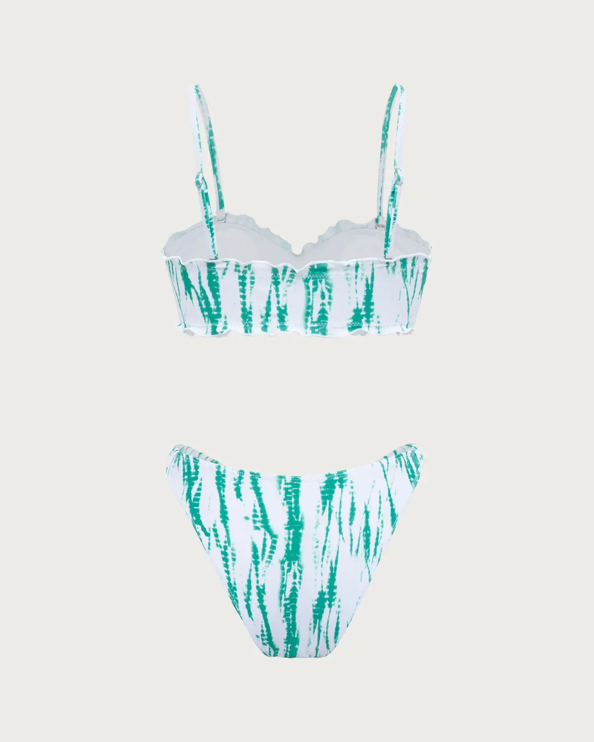 Light Green Knit Ruffle Bikini Set sold by rihoas product image thumbnail 2