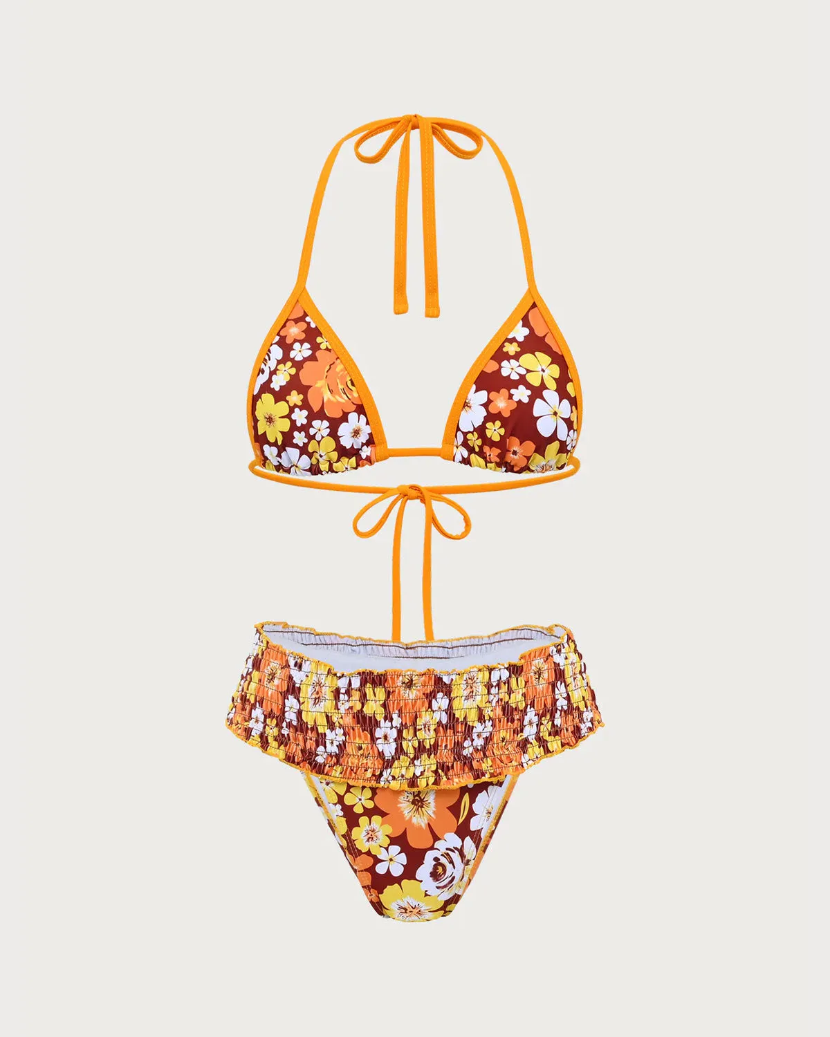 Orange Knitted Printed Bikini Set sold by rihoas product image thumbnail 5