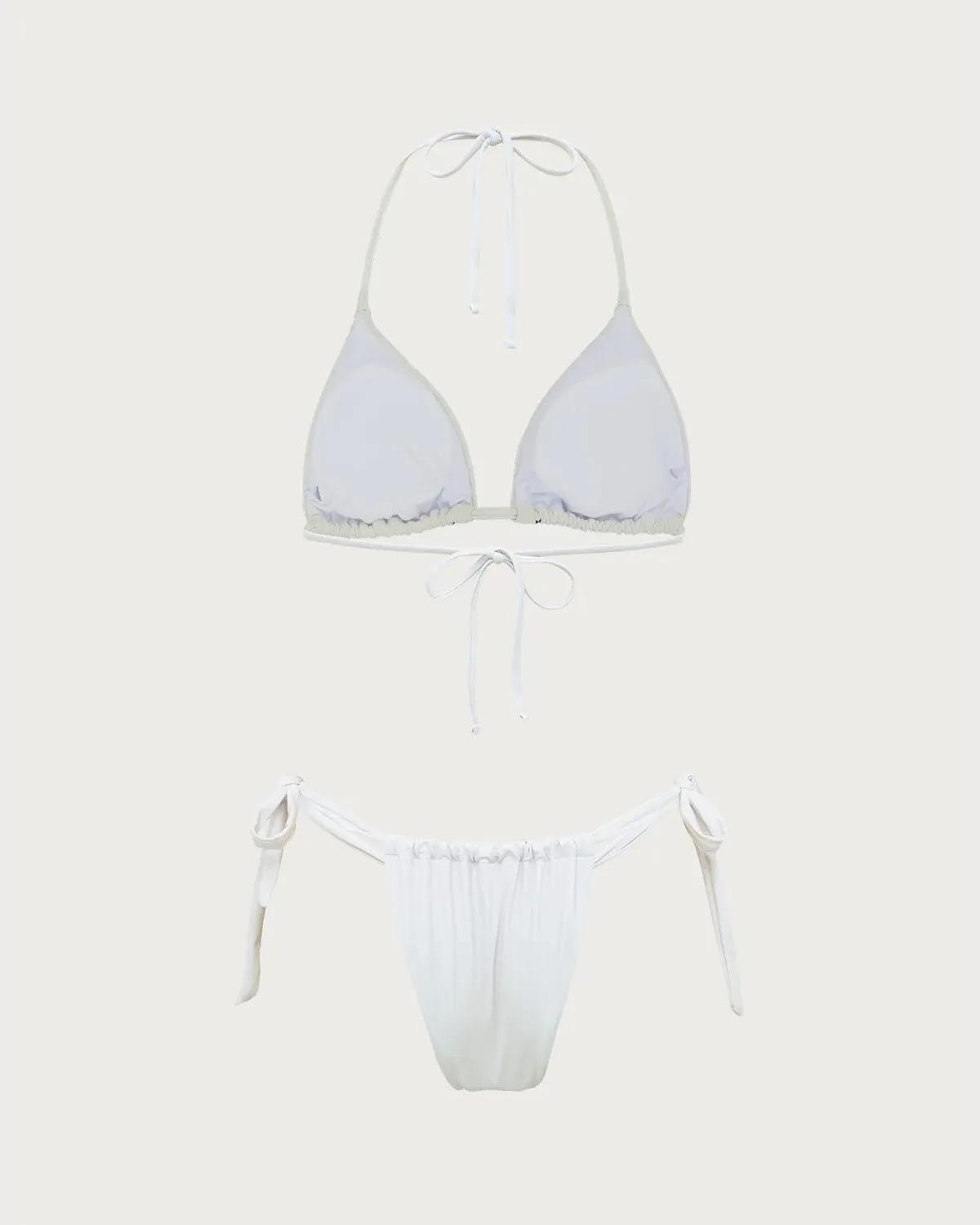 White Knit Tropical Print Bikini Set sold by rihoas product image thumbnail 2