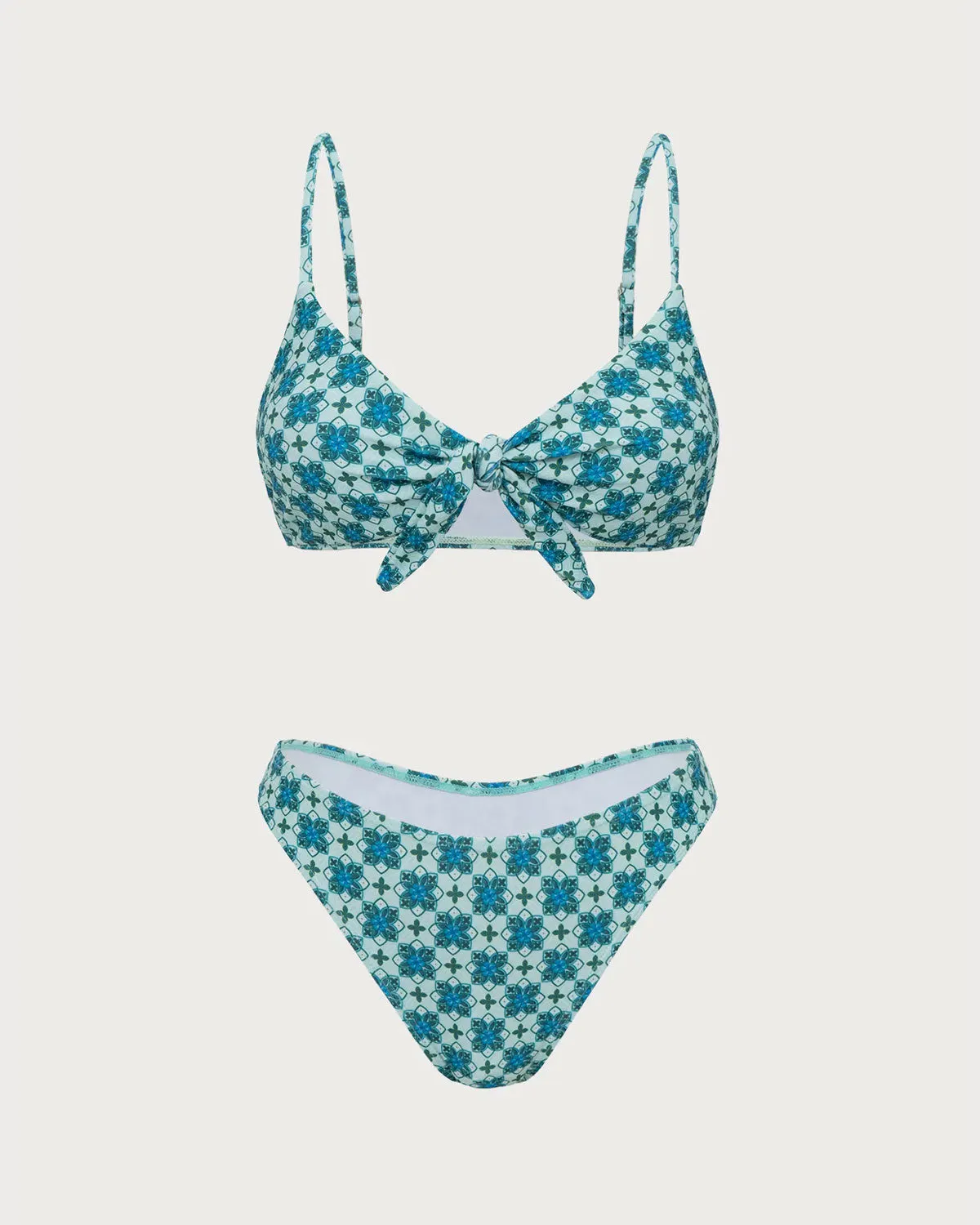 Green Twist Vintage Print Bikini Set sold by rihoas product image thumbnail 3