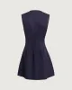 Blue Round Neck Sleeveless Mini Dress sold by rihoas