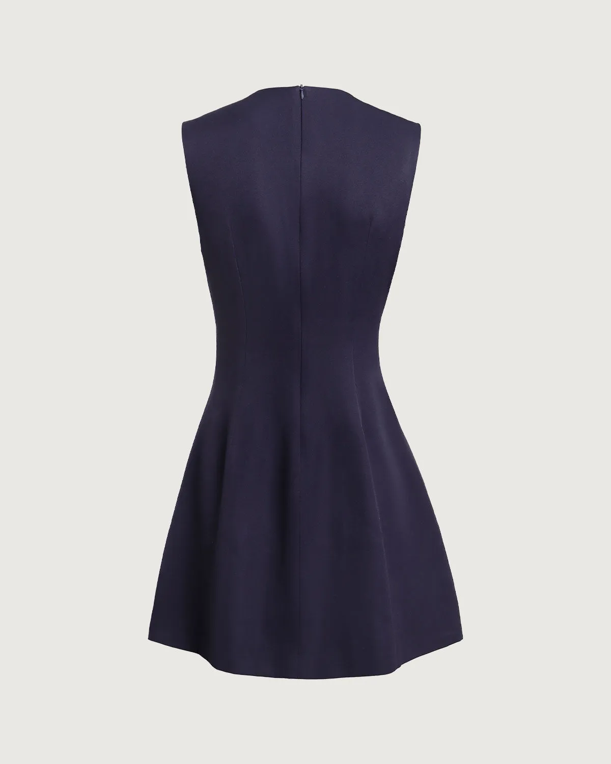 Blue Round Neck Sleeveless Mini Dress sold by rihoas product image thumbnail 2