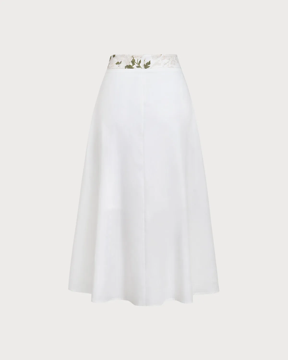 White Floral Midi Skirt sold by rihoas product image thumbnail 3