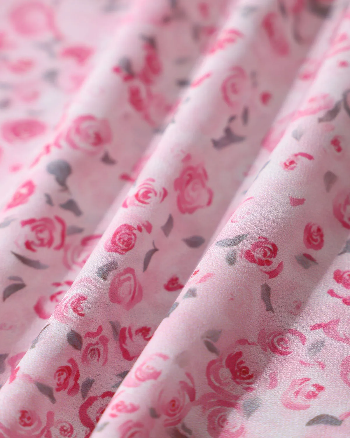 Pink Floral Round Neck Pleated Mini Dress sold by rihoas product image thumbnail 3