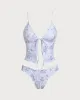 Blue Floral Tie Front Tankini Set sold by rihoas