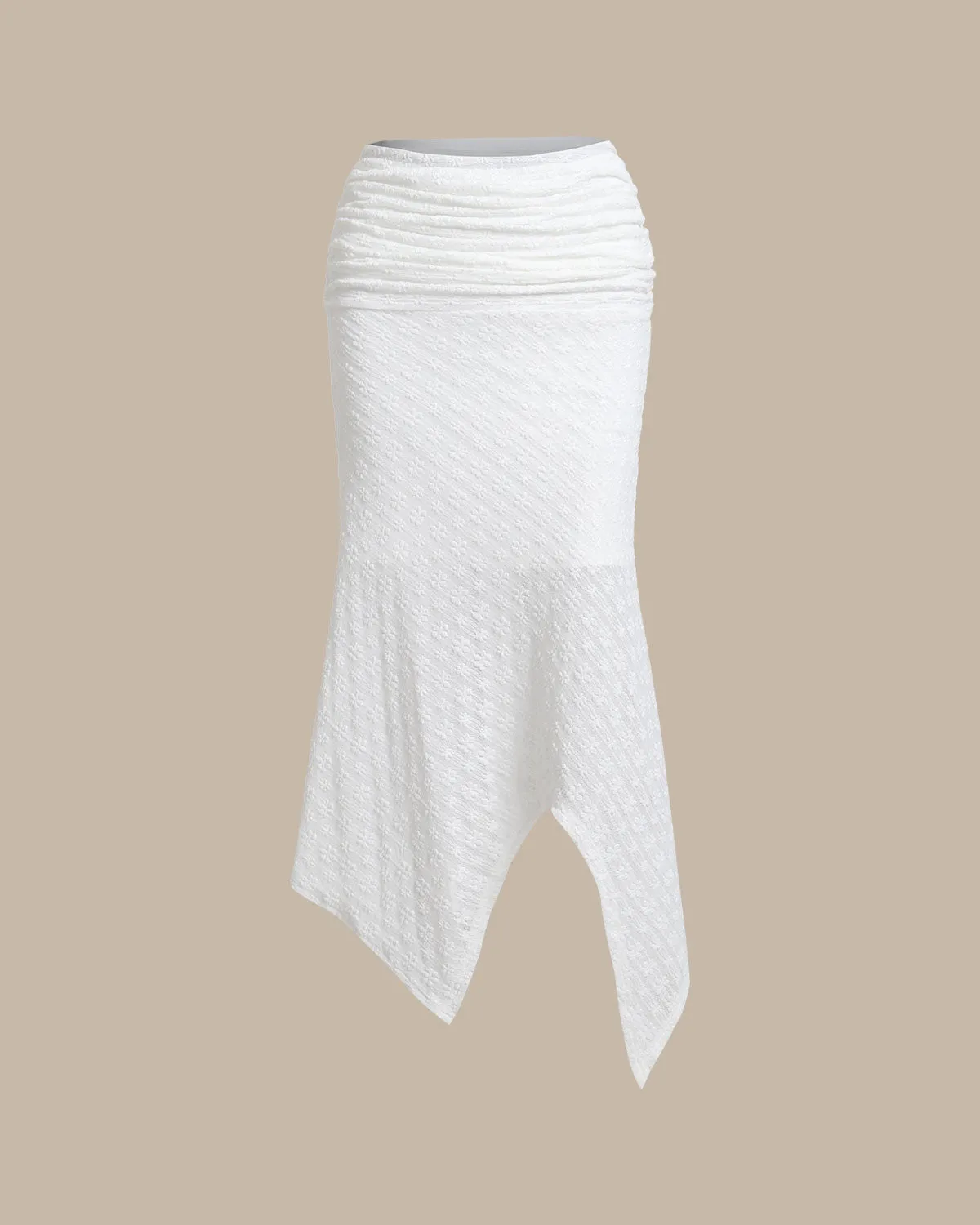 White Jacquard Mermaid Midi Skirt sold by rihoas product image thumbnail 5
