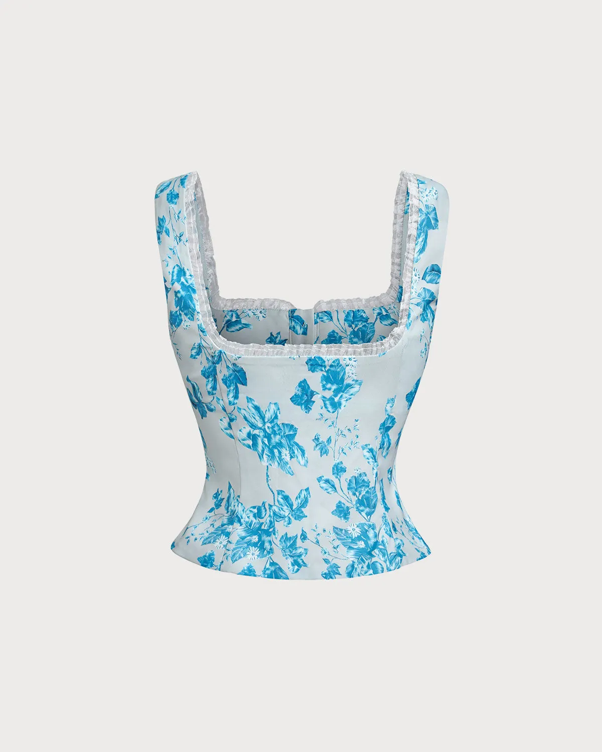 Blue Floral Square Tank Top sold by rihoas product image thumbnail 2