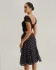 Black Polka Dot Mermaid Midi Skirt sold by rihoas