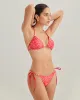 Red Floral Drawstring Triangle Bikini Set sold by rihoas