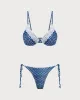 Blue Polka Dot Underwire Bikini Set sold by rihoas