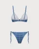 Blue Polka Dot Underwire Bikini Set sold by rihoas