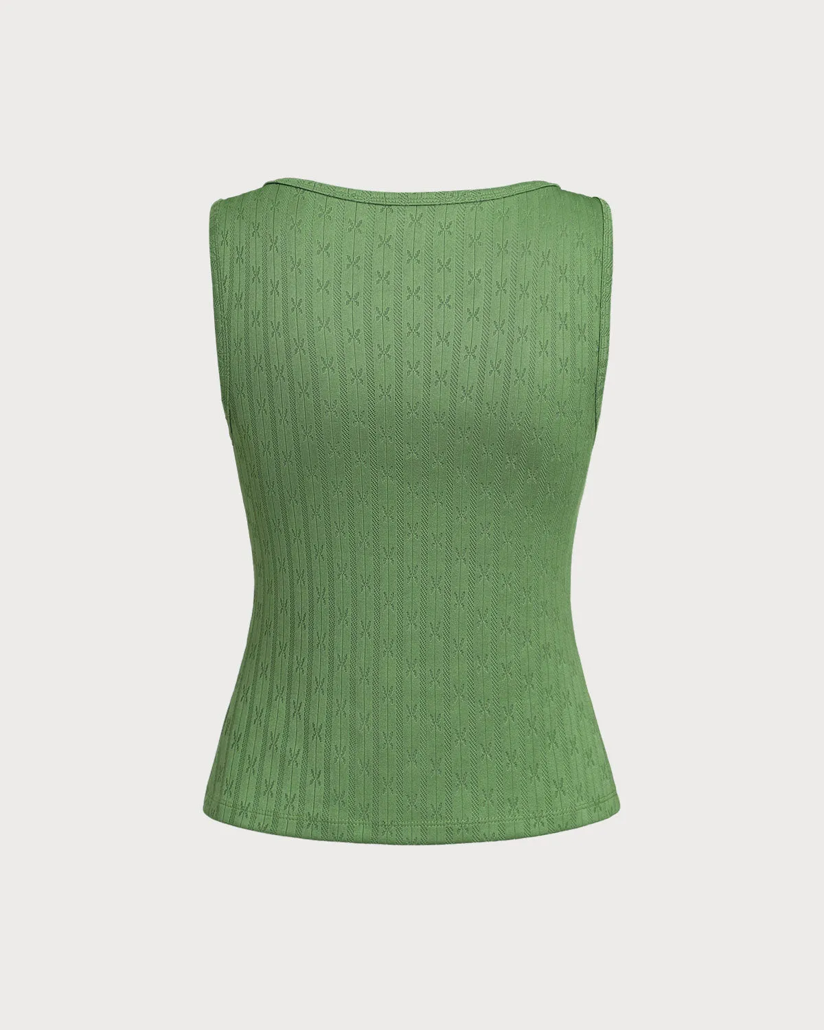 Green Boat Neck Knit Tank Top sold by rihoas product image thumbnail 2