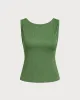 Green Boat Neck Knit Tank Top sold by rihoas