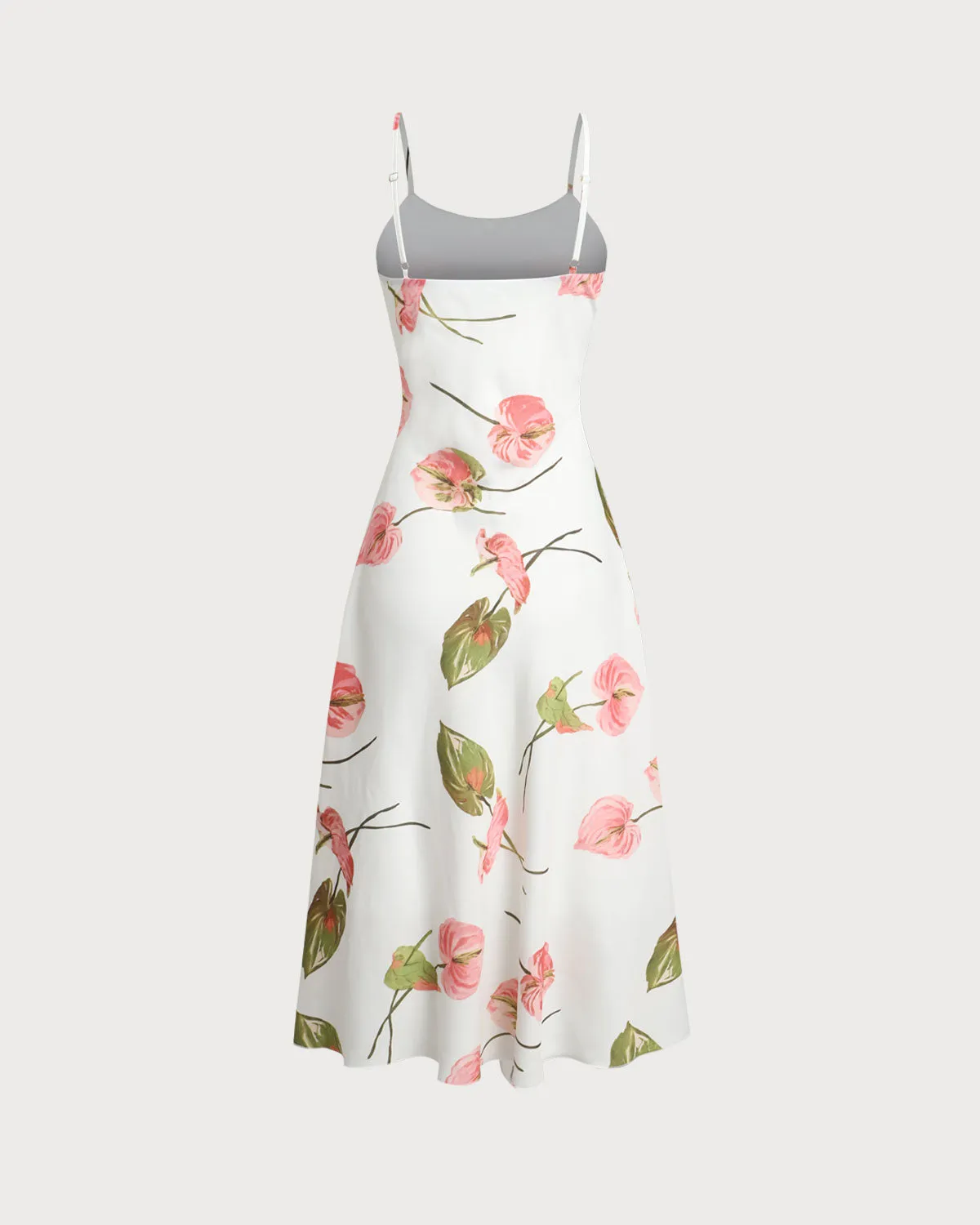 White Floral Slip Midi Dress sold by rihoas product image thumbnail 2
