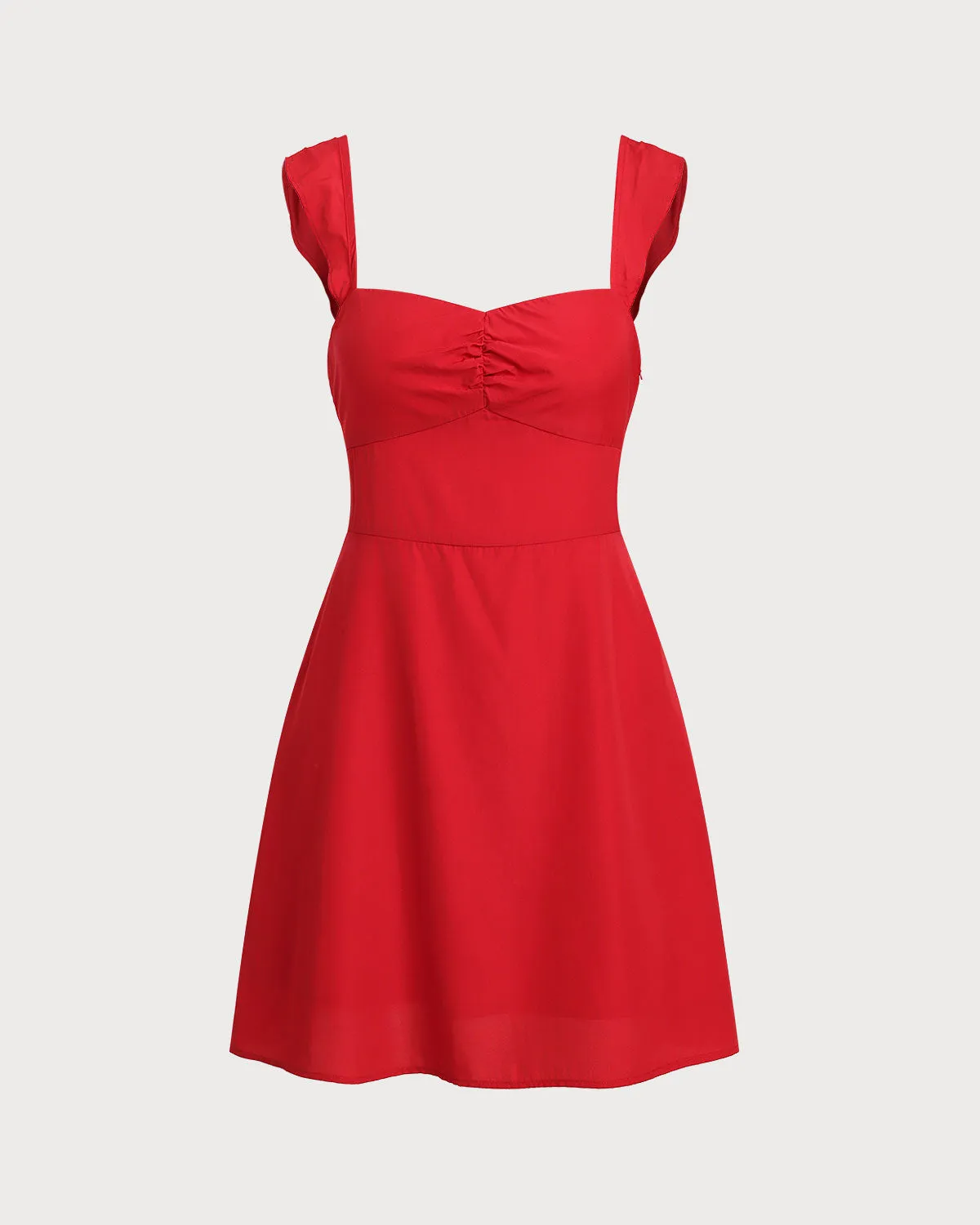 Red Sweetheart Neck Slip Mini Dress sold by rihoas