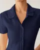 Navy Pocket Short Sleeve Midi Dress sold by rihoas