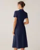 Navy Pocket Short Sleeve Midi Dress sold by rihoas