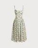 Green Floral Sweetheart Neck Slip Midi Dress sold by rihoas