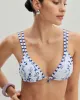 White Floral Drawstring Triangle Bikini Set sold by rihoas