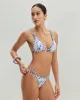 White Floral Drawstring Triangle Bikini Set sold by rihoas