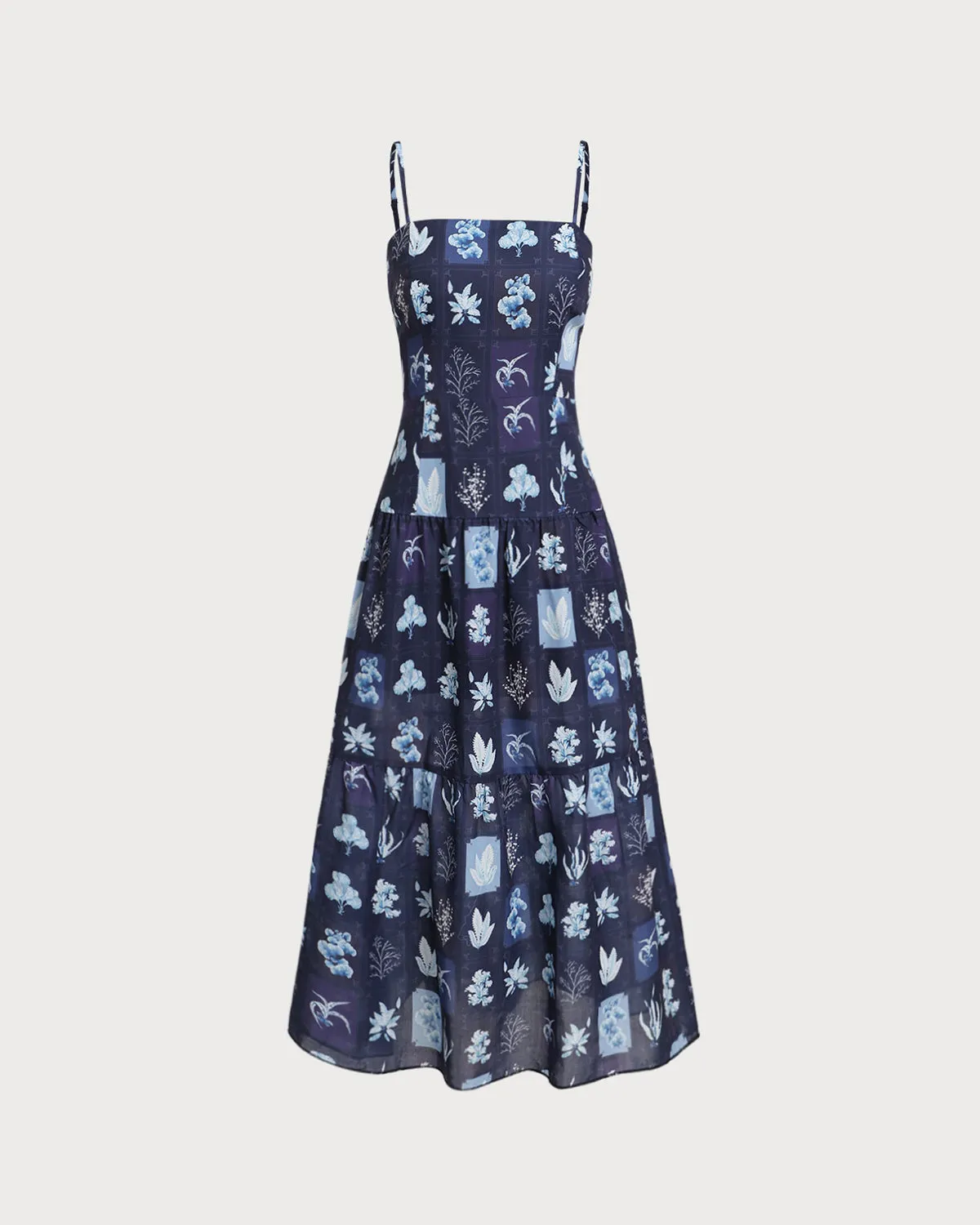 Blue Floral Bohemian Slip Maxi Dress sold by rihoas