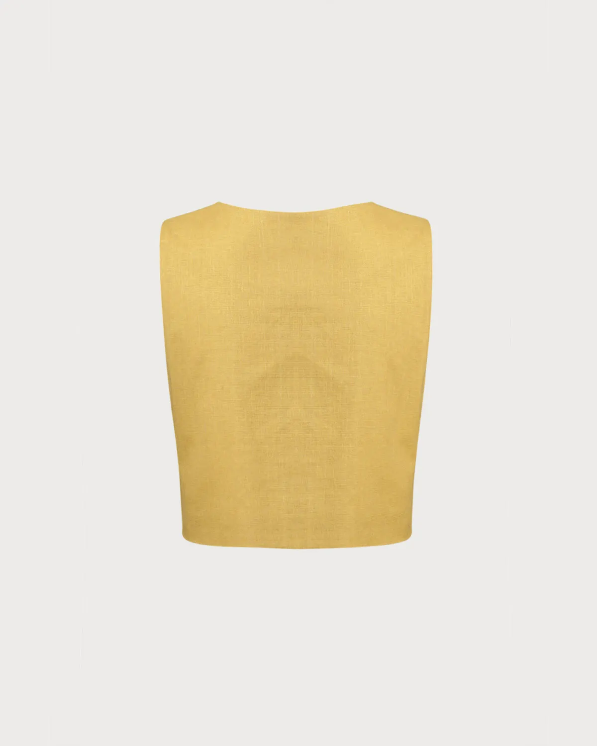 Yellow Round Neck Button Vest sold by rihoas product image thumbnail 2