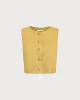 Yellow Round Neck Button Vest sold by rihoas