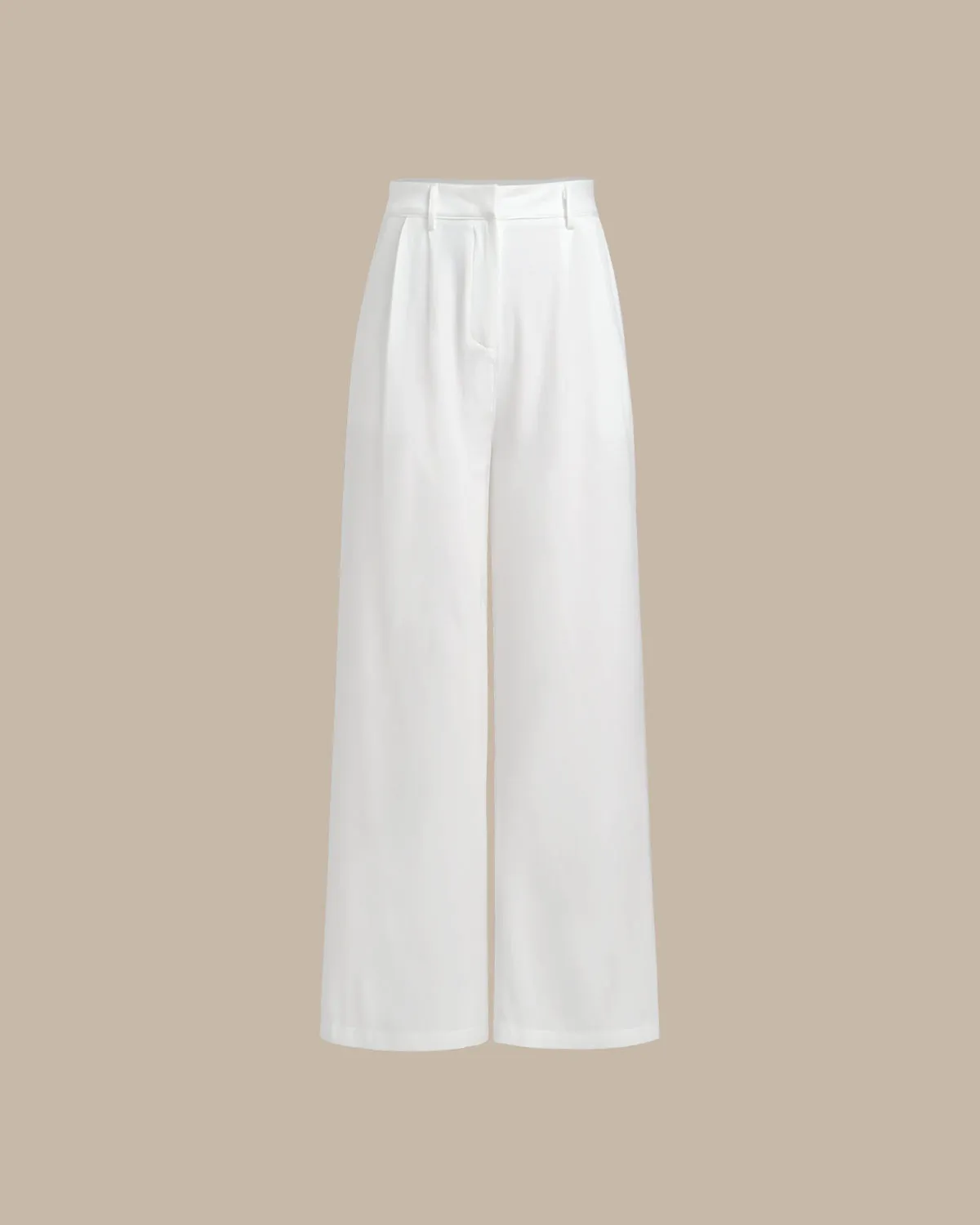 White Ruched Straight Pants sold by rihoas