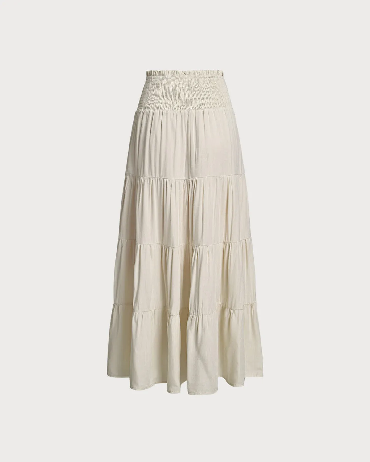 Apricot Shirred Ruffle Tiered Skirt sold by rihoas product image thumbnail 2