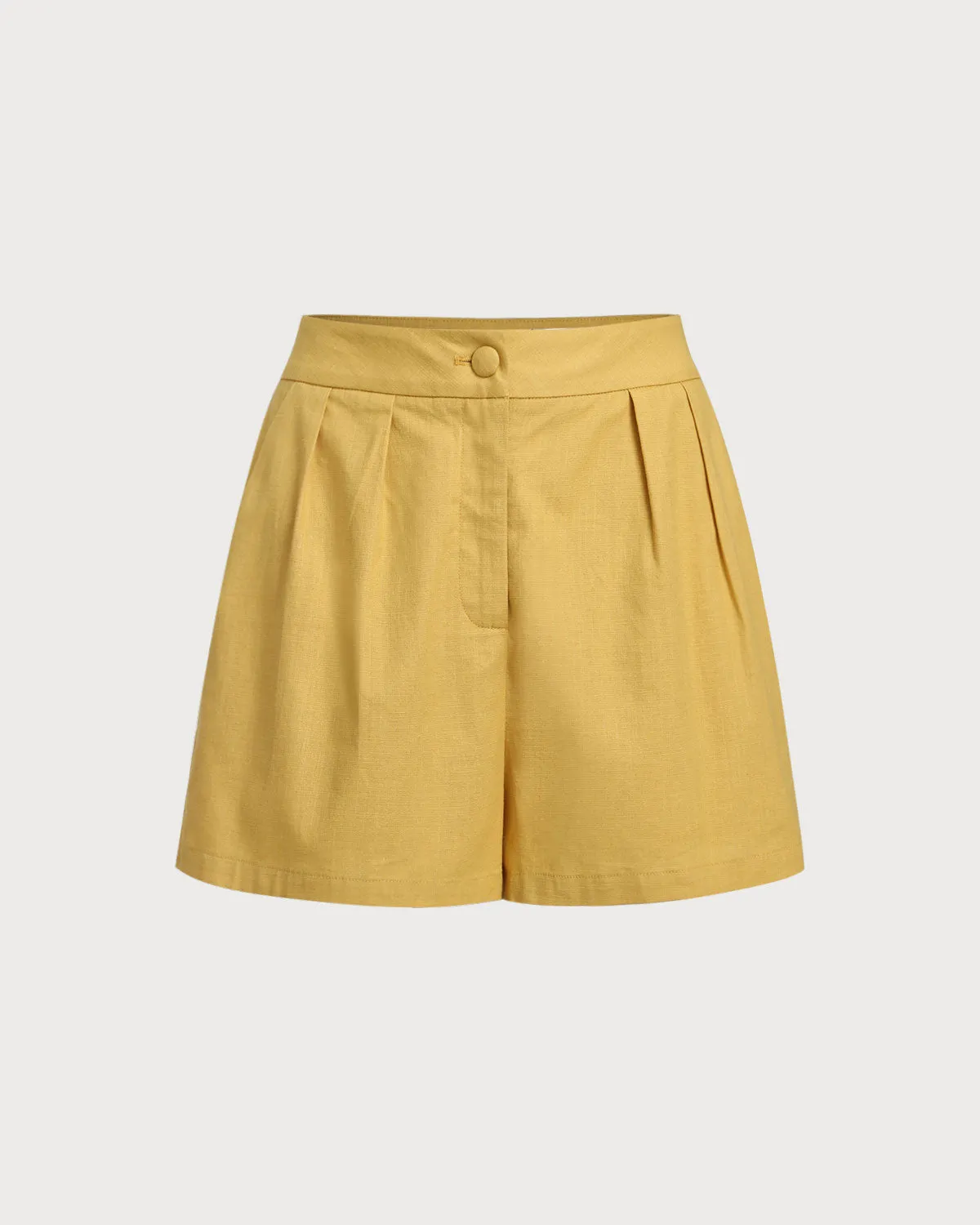 Yellow Ruched Button Shorts sold by rihoas