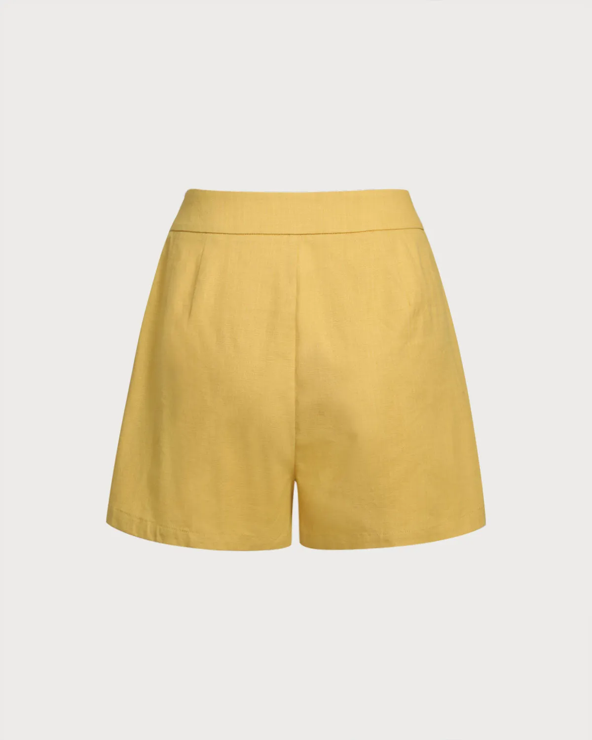 Yellow Ruched Button Shorts sold by rihoas product image thumbnail 2