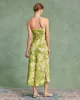 Green Floral A-Line Slip Midi Dress sold by rihoas