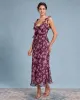 Purple Floral Ruffle Tie Strap Maxi Dress sold by rihoas
