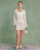 White Textured Skirt Two-Piece Suit sold by rihoas