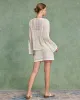 White Textured Skirt Two-Piece Suit sold by rihoas