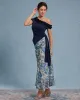 Blue Ruffle Off The Shoulder Tee sold by rihoas
