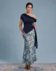 Blue Ruffle Off The Shoulder Tee sold by rihoas