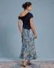 Blue Ruffle Off The Shoulder Tee sold by rihoas
