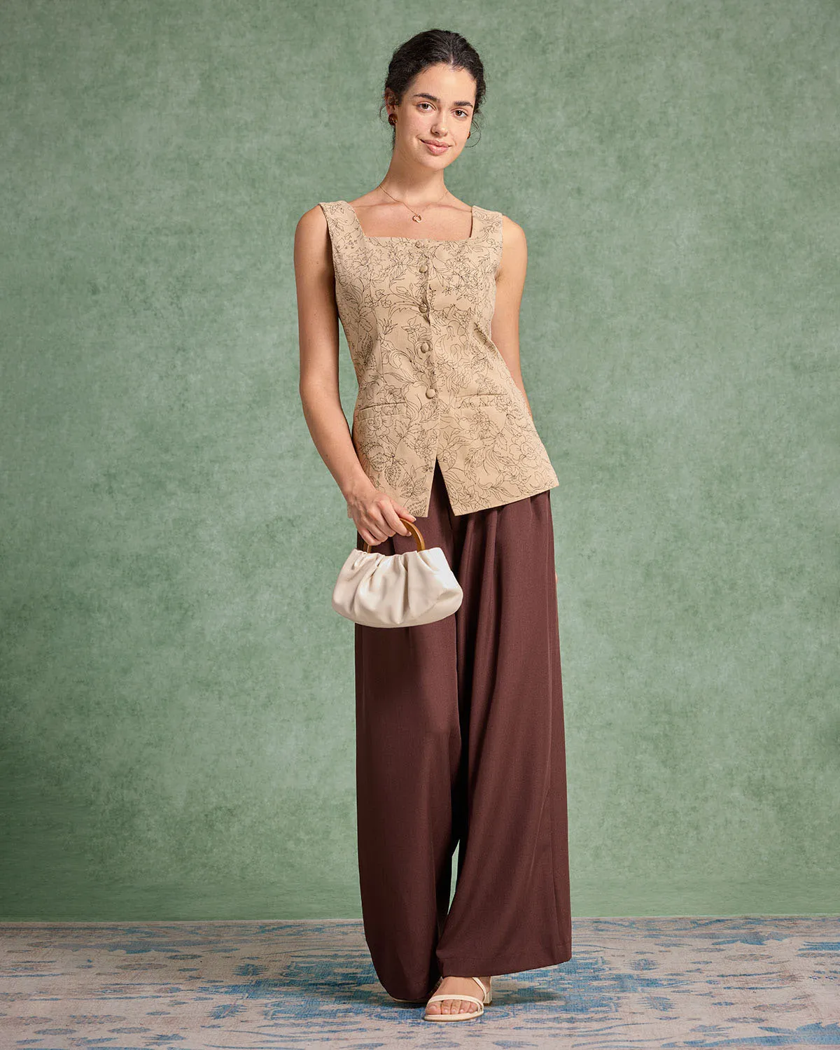 Yellow Floral Square Neck Vest sold by rihoas product image thumbnail 2