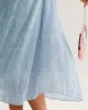 Blue Square Neck Ruffle Midi Dress sold by rihoas