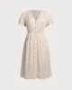 Beige Polka Dot Plus Size Midi Dress sold by rihoas