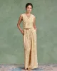Yellow Floral Wide Leg Pants sold by rihoas