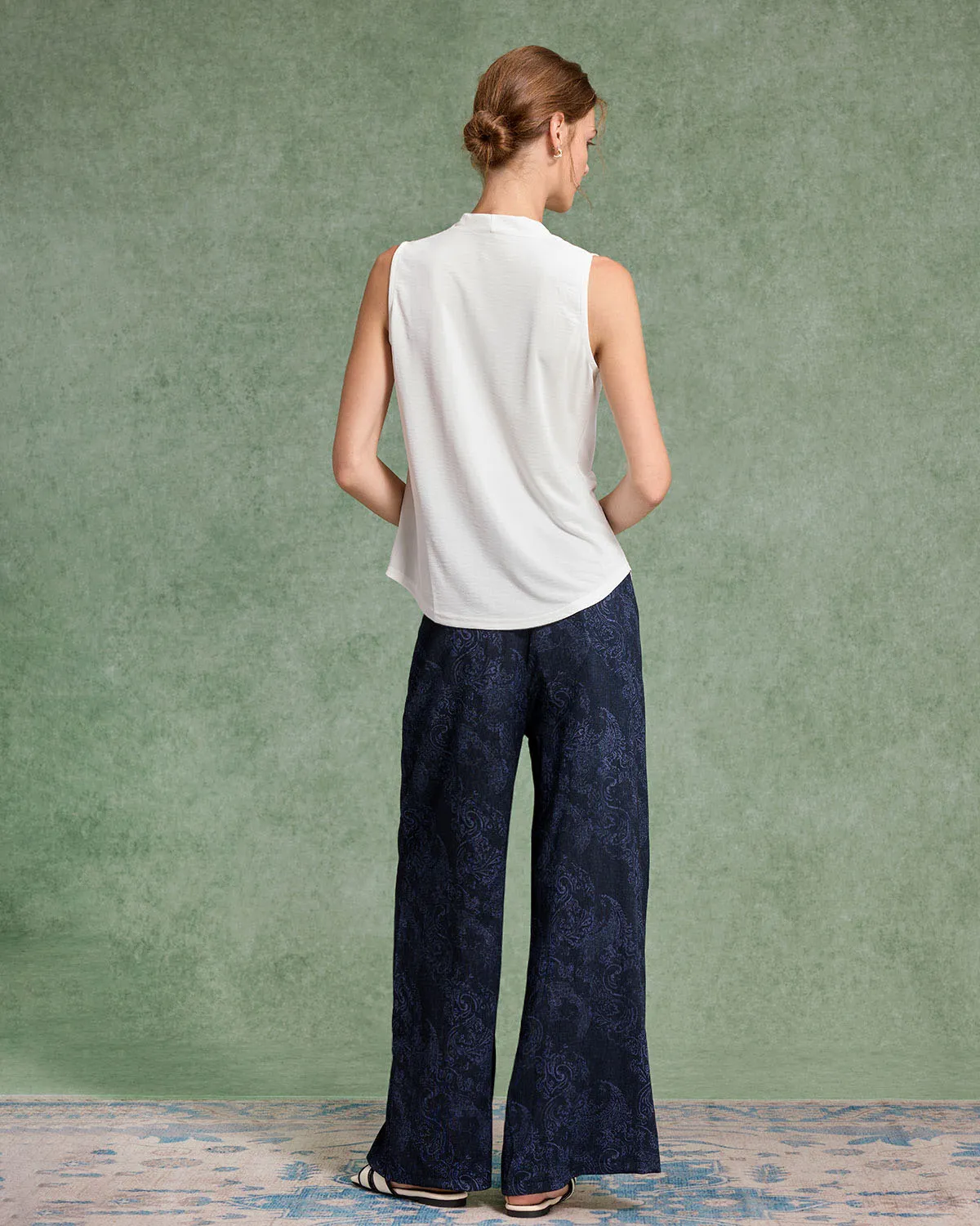 White Cowl Neck Tank Top sold by rihoas product image thumbnail 5