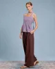 Purple Tie Neck Linen Cami Top sold by rihoas