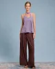 Purple Tie Neck Linen Cami Top sold by rihoas