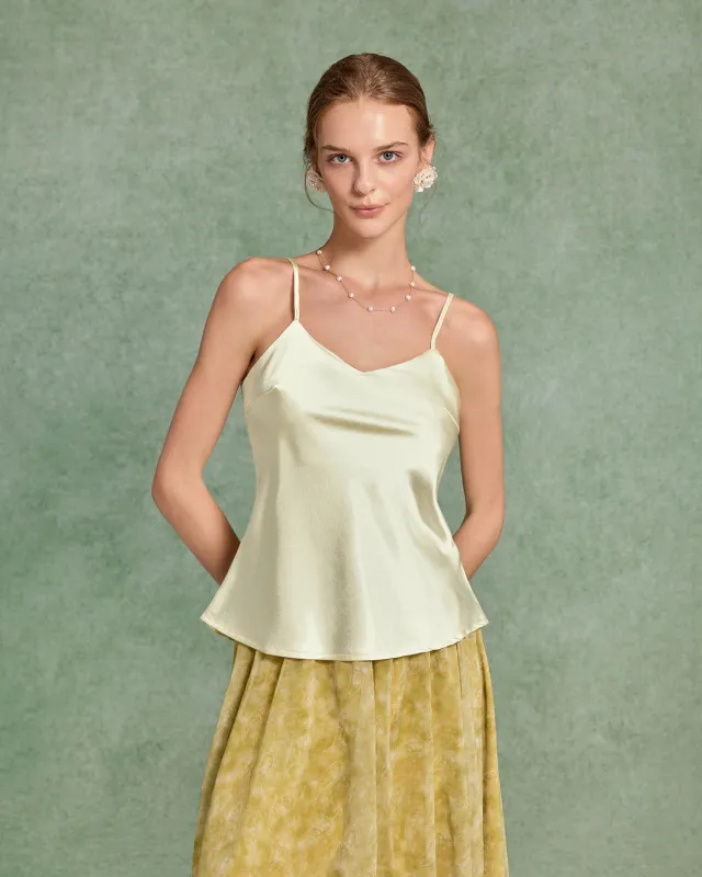 Beige Satin Cami Top sold by rihoas