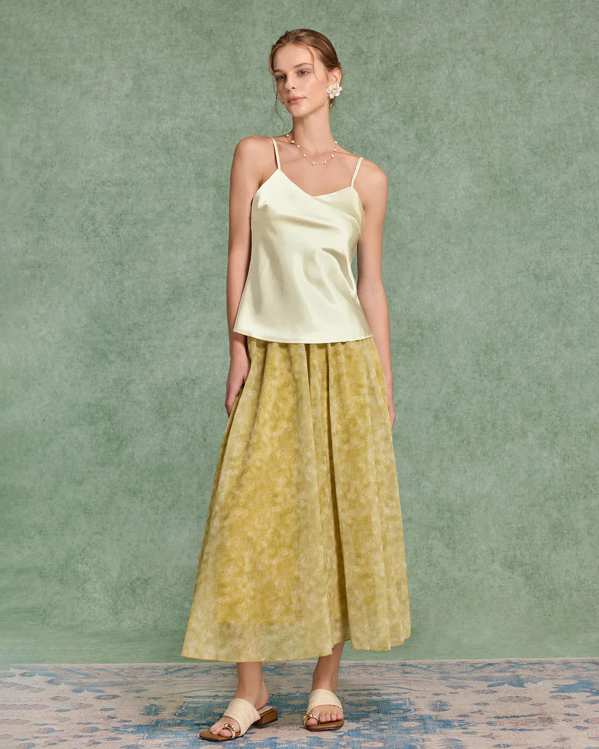 Beige Satin Cami Top sold by rihoas product image thumbnail 2