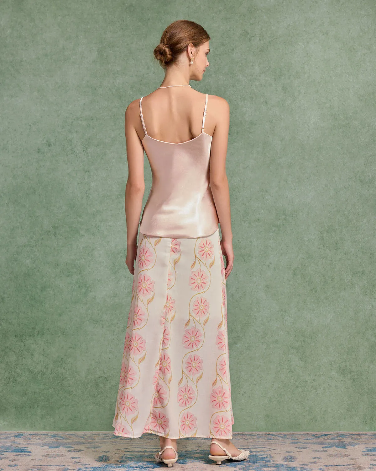 Pink Satin Cami Top sold by rihoas product image thumbnail 4